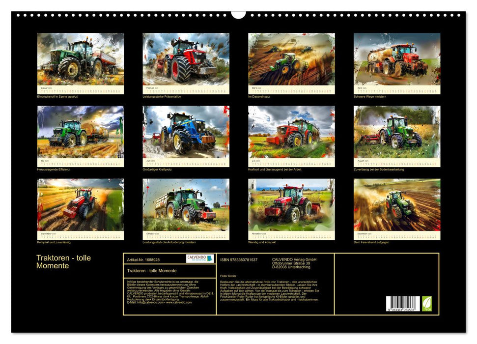 Tracteurs - grands moments (calendrier mural CALVENDO 2025) 