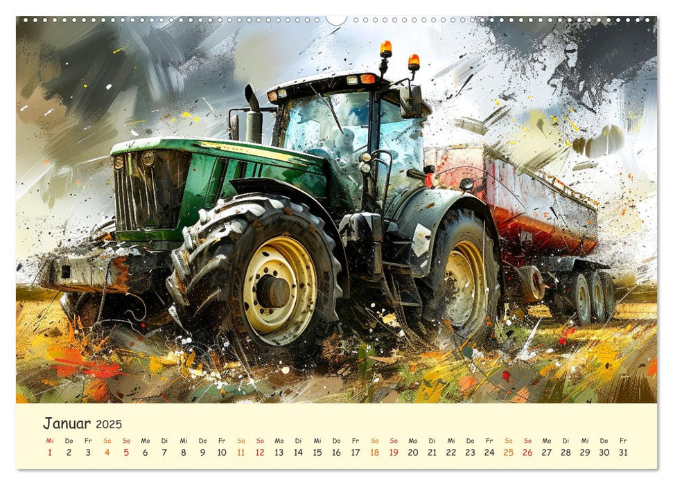 Tracteurs - grands moments (Calendrier mural CALVENDO Premium 2025) 