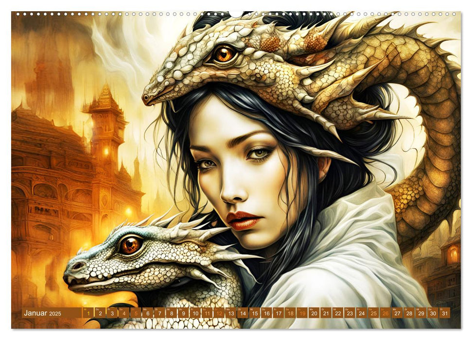 Drachenverführerin (CALVENDO Wandkalender 2025)