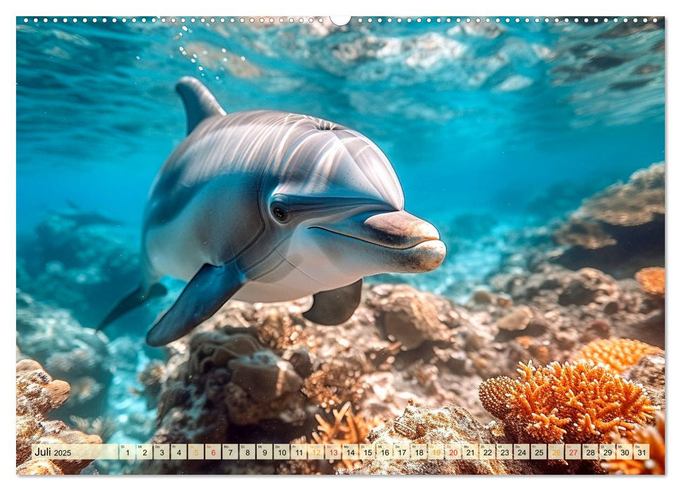 Delfine - schlaue Jäger (CALVENDO Premium Wandkalender 2025)