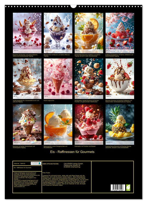Eis - Raffinessen für Gourmets (CALVENDO Wandkalender 2025)