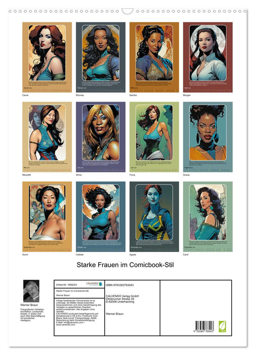 Femmes fortes en style bande dessinée (Calendrier mural CALVENDO 2025) 