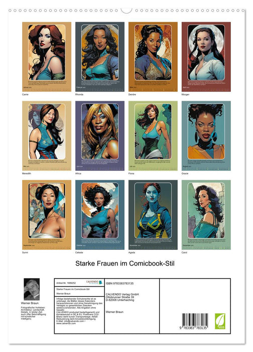 Femmes fortes dans le style bande dessinée (Calvendo Premium Wall Calendar 2025) 