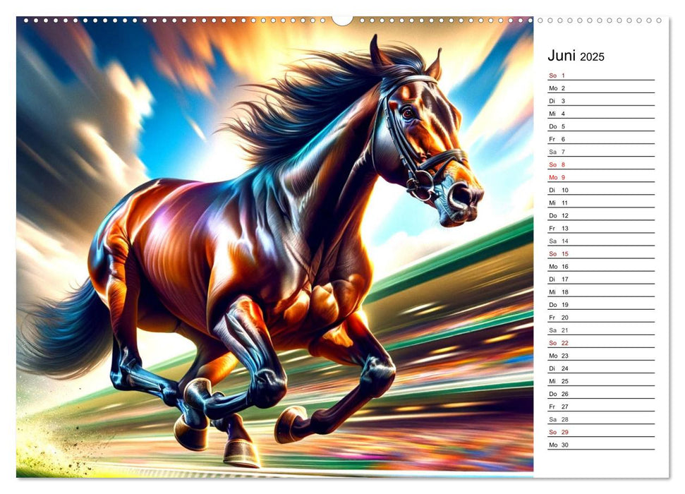 Chevaux - la beauté des races de chevaux nobles (Calendrier mural CALVENDO Premium 2025) 