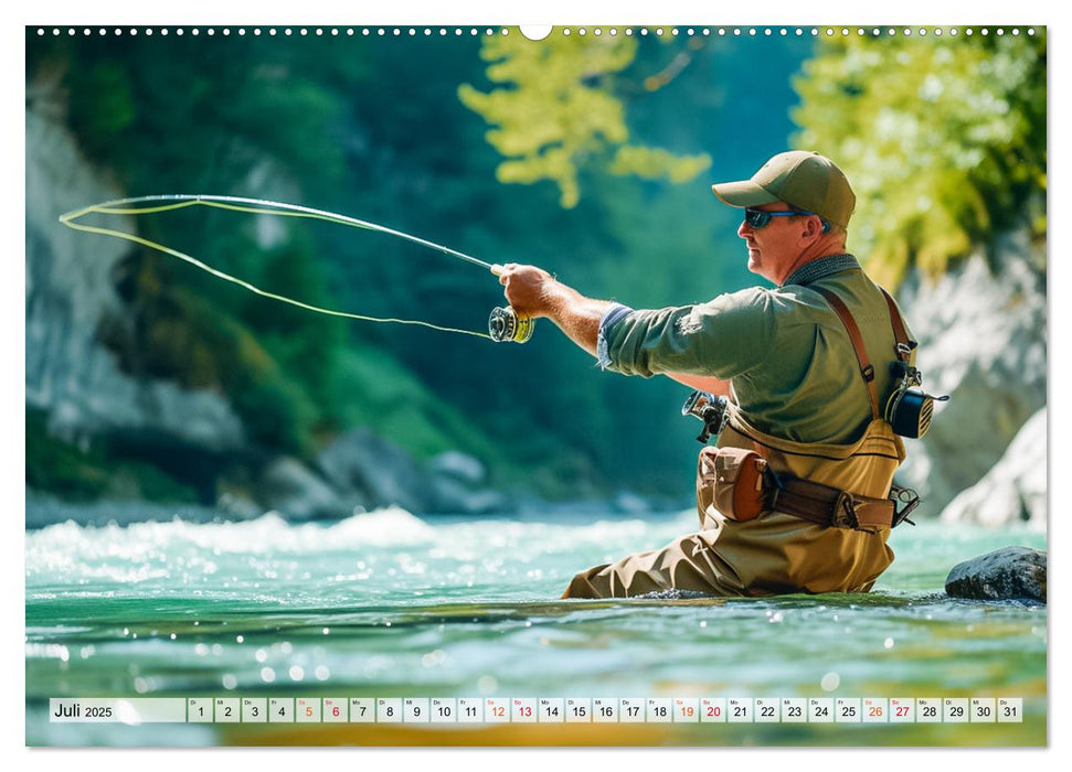 Pêche et impressions de pêche (Calendrier mural CALVENDO Premium 2025) 