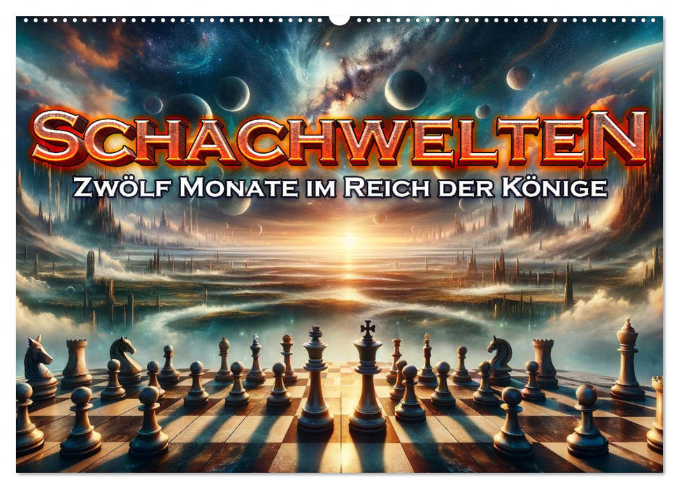 Schachwelten: Zwölf Monate im Reich der Könige (CALVENDO Wandkalender 2025)