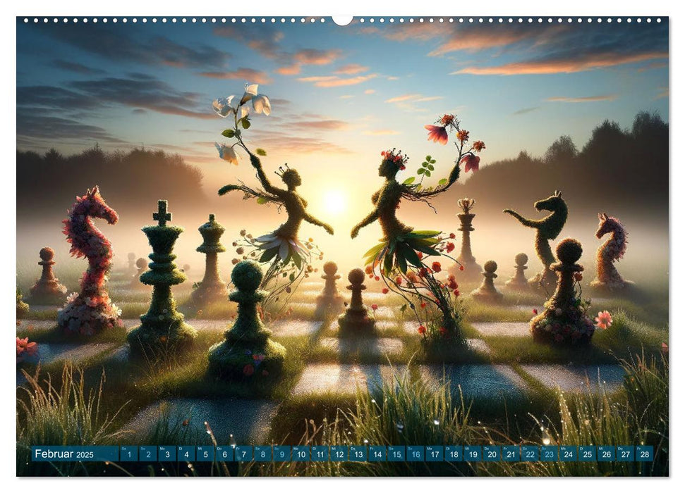 Schachwelten: Zwölf Monate im Reich der Könige (CALVENDO Wandkalender 2025)