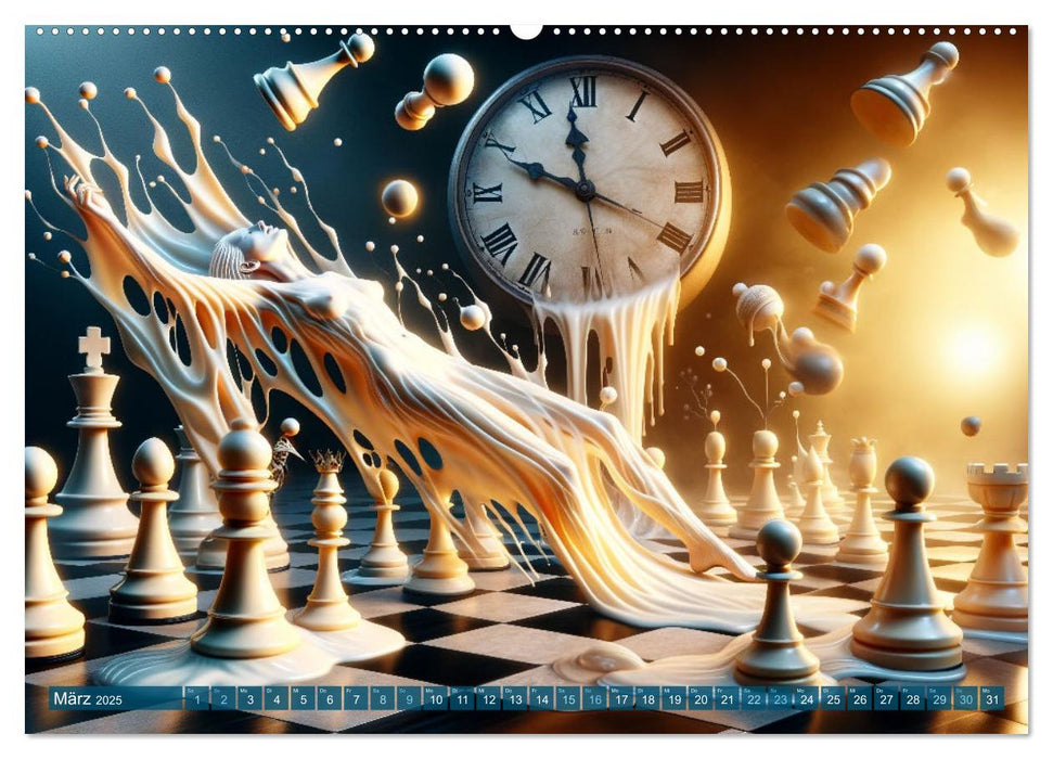 Mondes d'échecs : douze mois dans le royaume des rois (calendrier mural CALVENDO 2025) 
