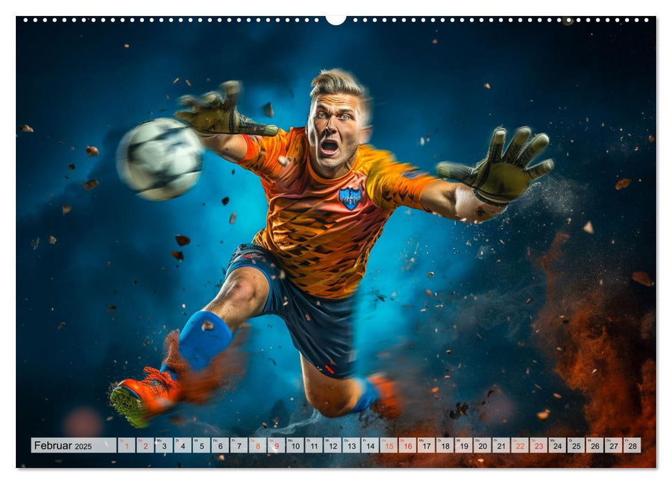 Football - gardien de but en action (calendrier mural CALVENDO 2025) 