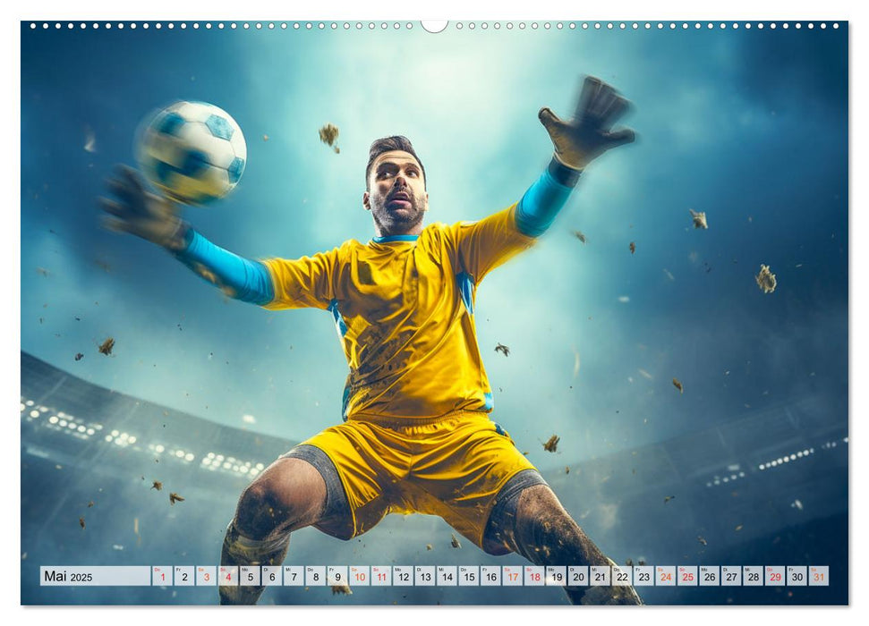 Football - gardien de but en action (calendrier mural CALVENDO 2025) 
