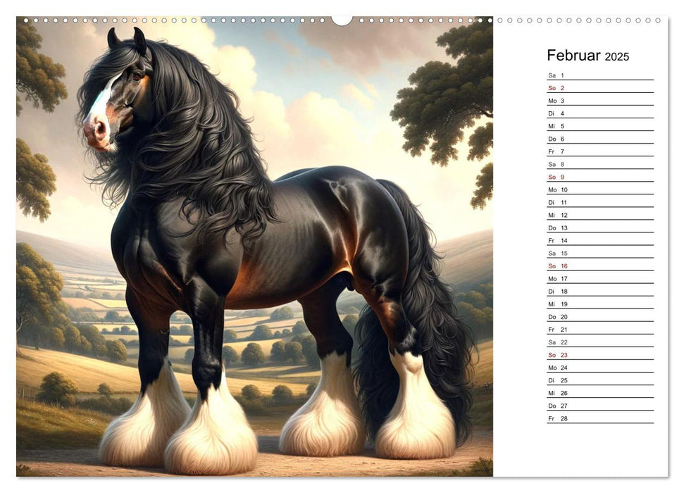 Chevaux à sang froid - La puissance majestueuse et la beauté des chevaux à sang froid (Calendrier mural CALVENDO 2025) 