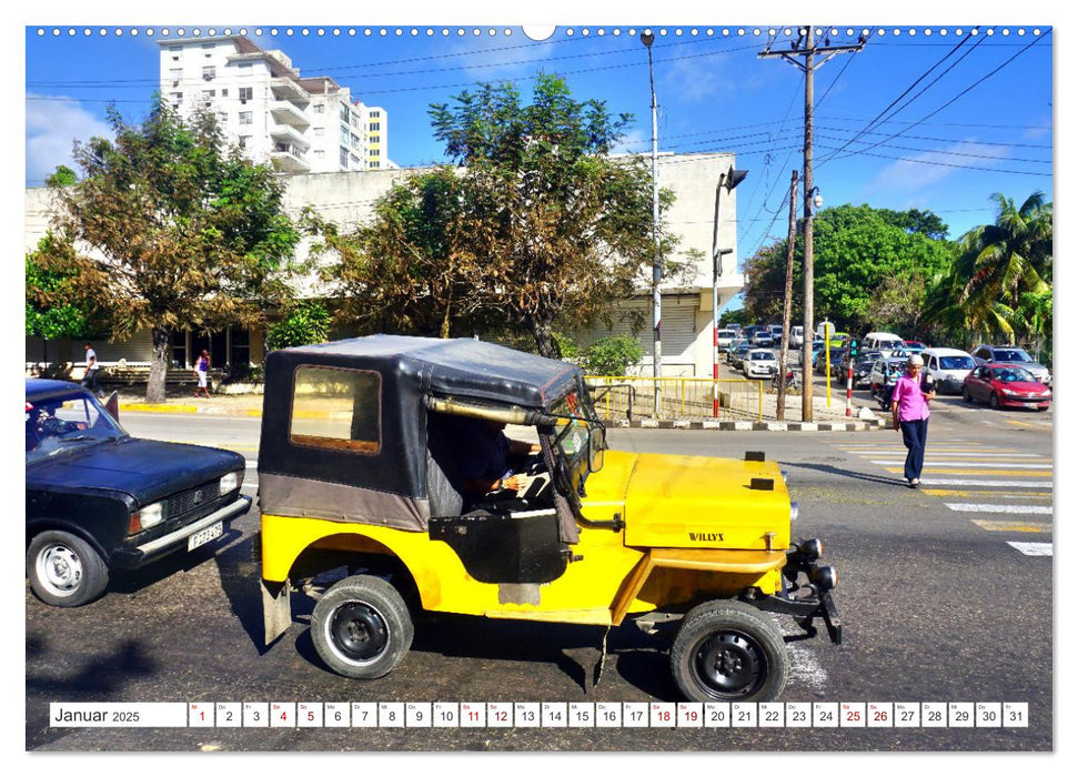 Willys Jeep - Une légende américaine à Cuba (Calendrier mural CALVENDO 2025) 