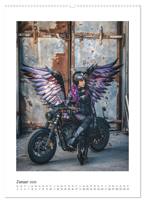 Fahrt ins Abenteuer - Angel-Bikerinnen erkunden die Welt (CALVENDO Premium Wandkalender 2025)