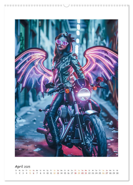 Fahrt ins Abenteuer - Angel-Bikerinnen erkunden die Welt (CALVENDO Premium Wandkalender 2025)