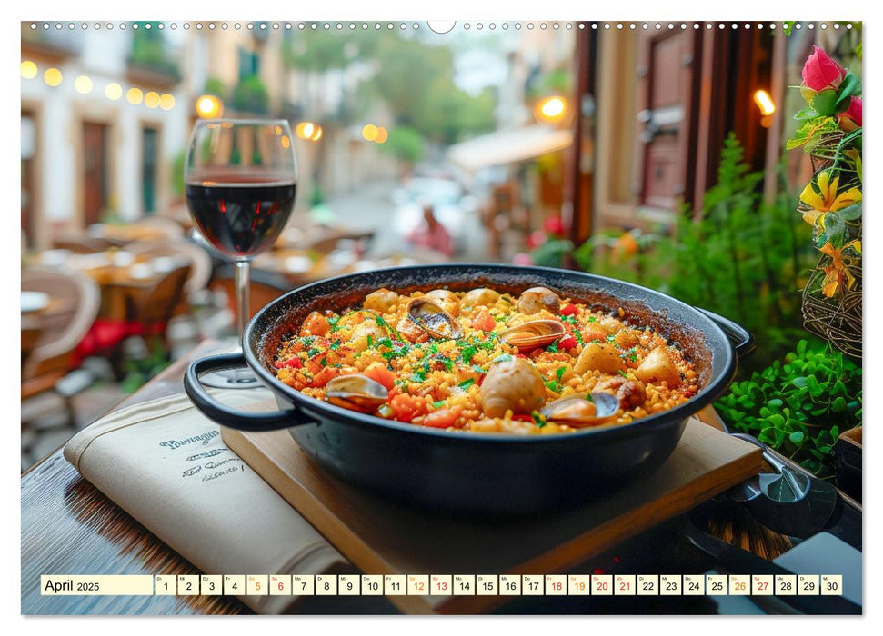 Europa für Gourmets - landestypische Gerichte erleben (CALVENDO Premium Wandkalender 2025)