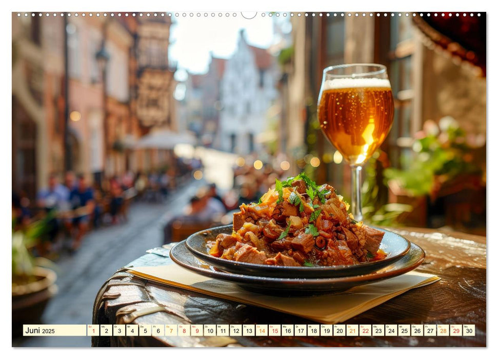 Europa für Gourmets - landestypische Gerichte erleben (CALVENDO Premium Wandkalender 2025)