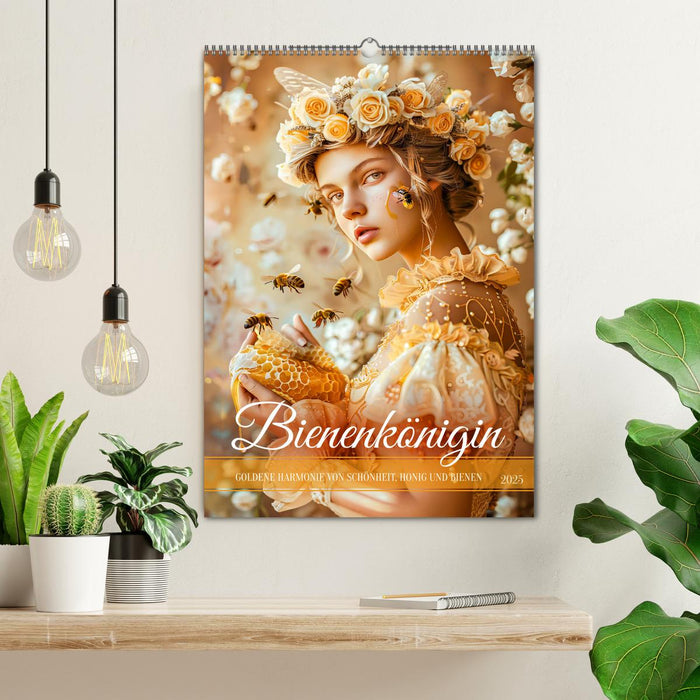 Bienenkönigin - Goldene Harmonie von Schönheit, Honig und Bienen (CALVENDO Wandkalender 2025)