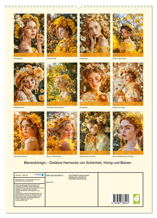 Bienenkönigin - Goldene Harmonie von Schönheit, Honig und Bienen (CALVENDO Premium Wandkalender 2025)