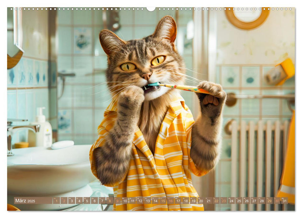 Katzen-Alltag - Ein witziges Jahr mit Kater Tommy (CALVENDO Wandkalender 2025)