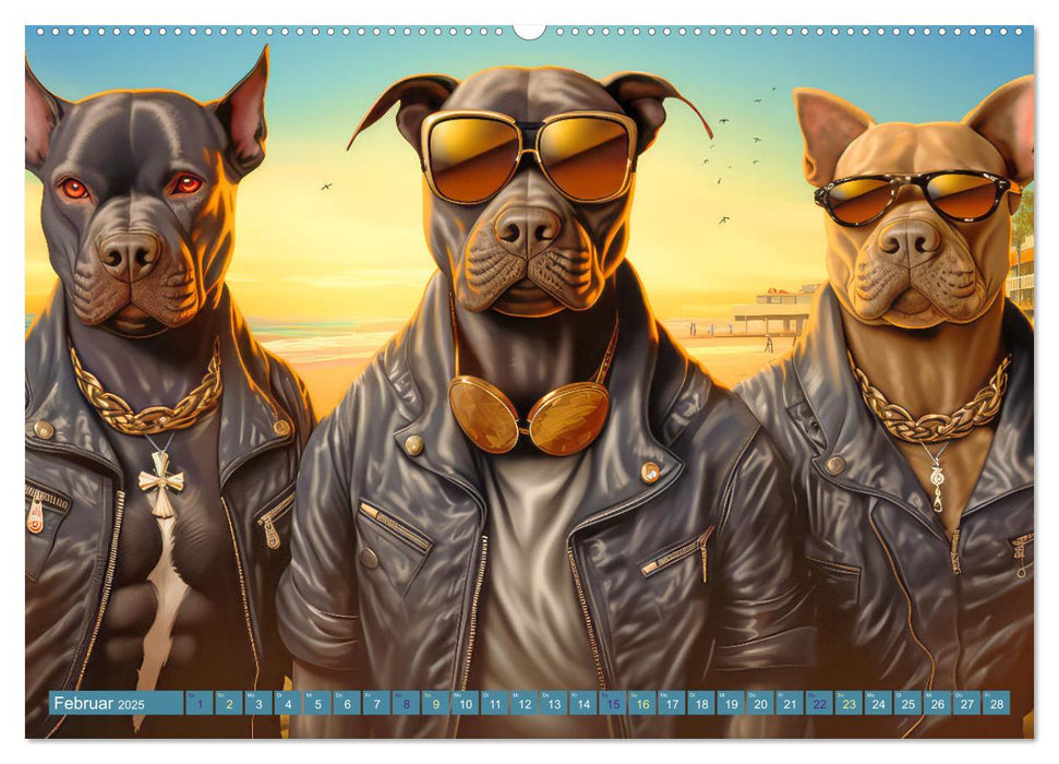Gangsterhunde - KI-Bilder (CALVENDO Wandkalender 2025)