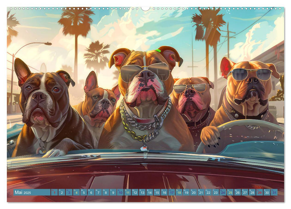 Gangsterhunde - KI-Bilder (CALVENDO Premium Wandkalender 2025)