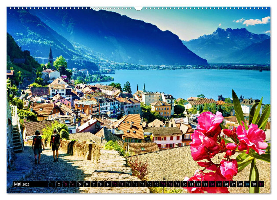 Montreux - ein Juwel am Ufer des Genfersees (CALVENDO Premium Wandkalender 2025)