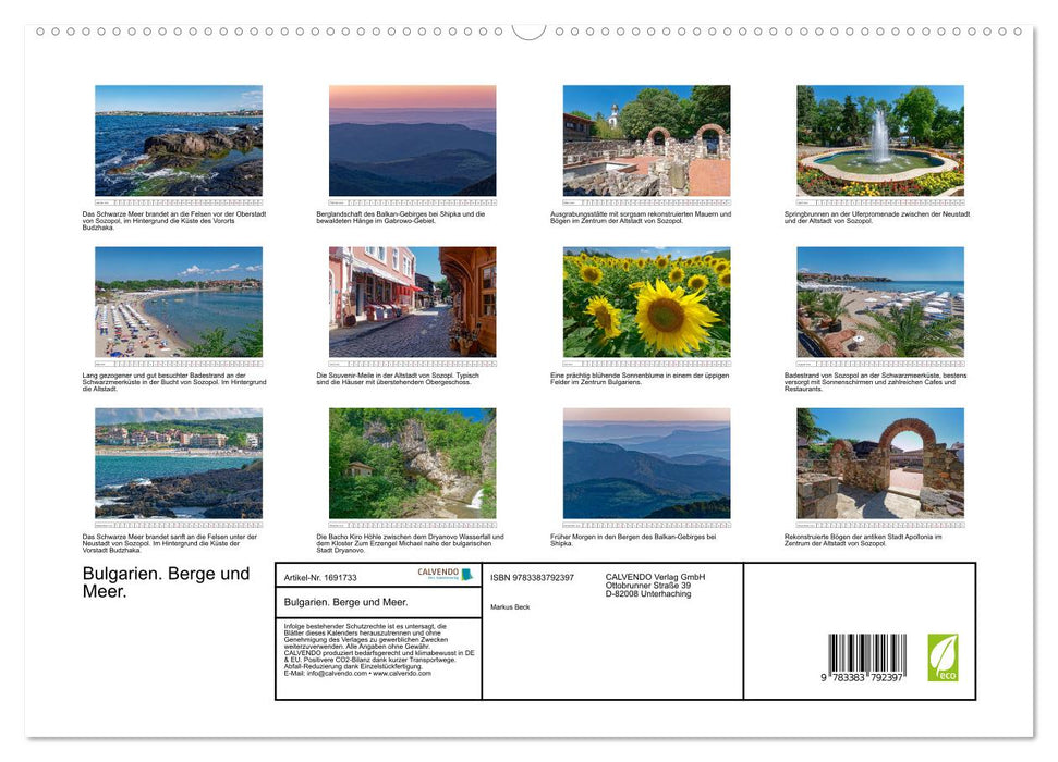 Bulgarien. Berge und Meer. (CALVENDO Premium Wandkalender 2025)