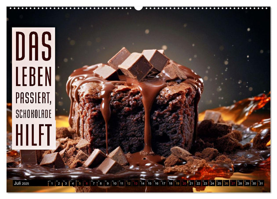 Schokolade - die süße Verführung - coole Sprüche (CALVENDO Premium Wandkalender 2025)