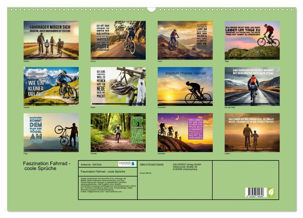 Faszination Fahrrad - coole Sprüche (CALVENDO Wandkalender 2025)