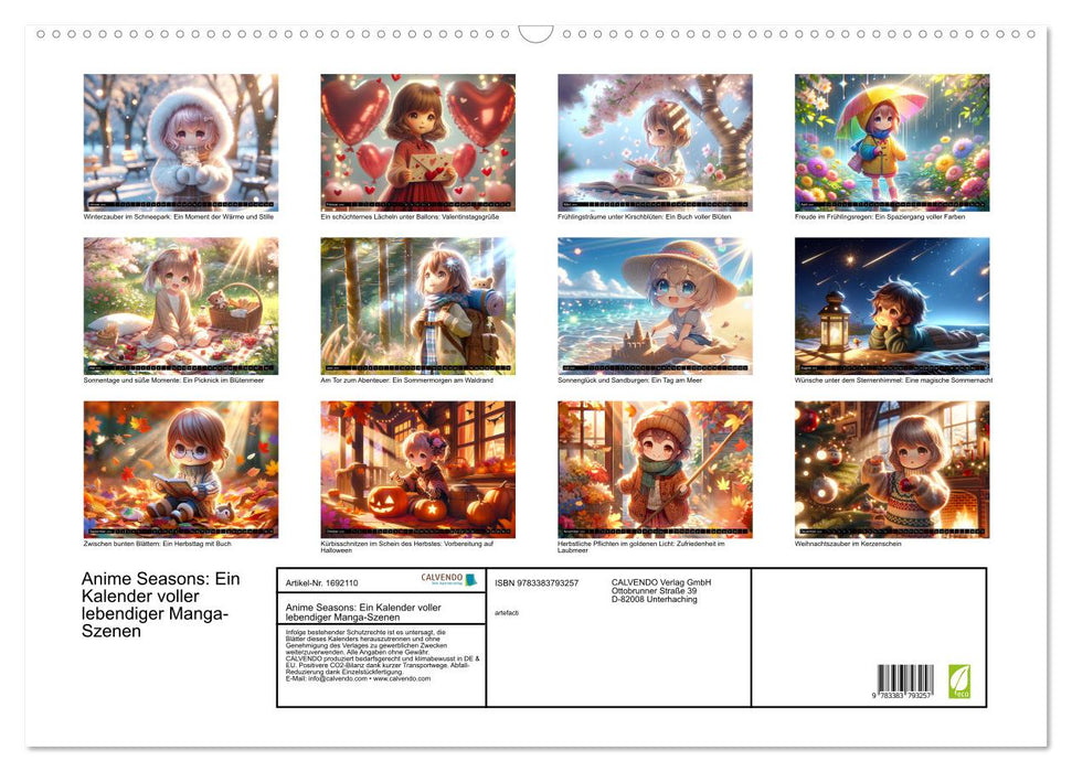 Anime Seasons: Ein Kalender voller lebendiger Manga-Szenen (CALVENDO Wandkalender 2025)