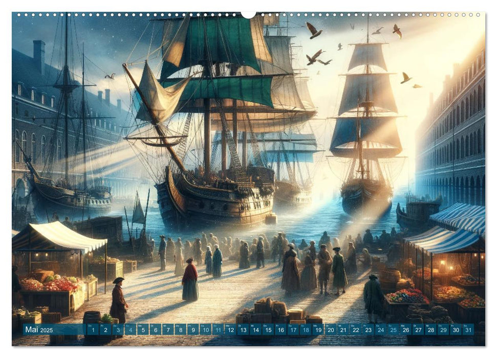 Maritime Meisterwerke: Ein KI-Kalender für Seefahrerherzen (CALVENDO Premium Wandkalender 2025)