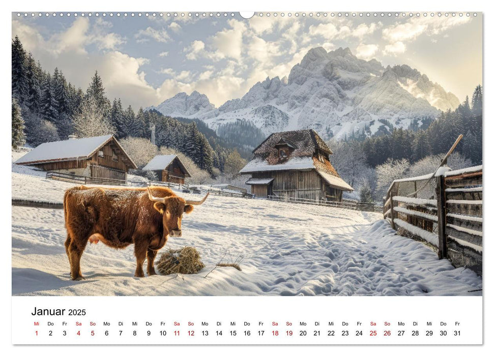 Weidenglück: Ein Jahr unter Kühen (CALVENDO Premium Wandkalender 2025)