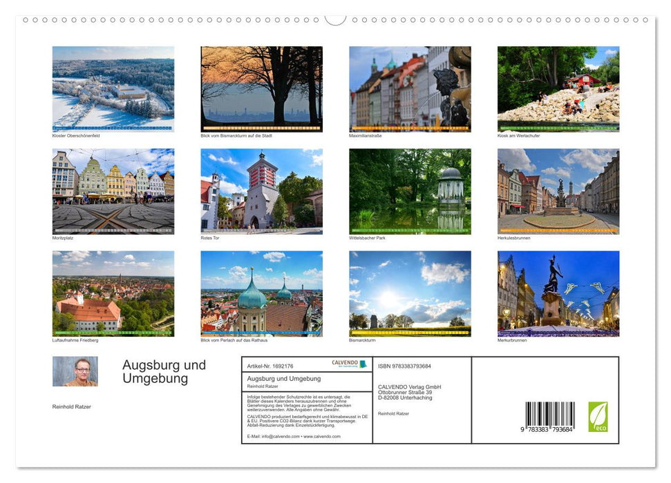 Augsburg und Umgebung (CALVENDO Premium Wandkalender 2025)