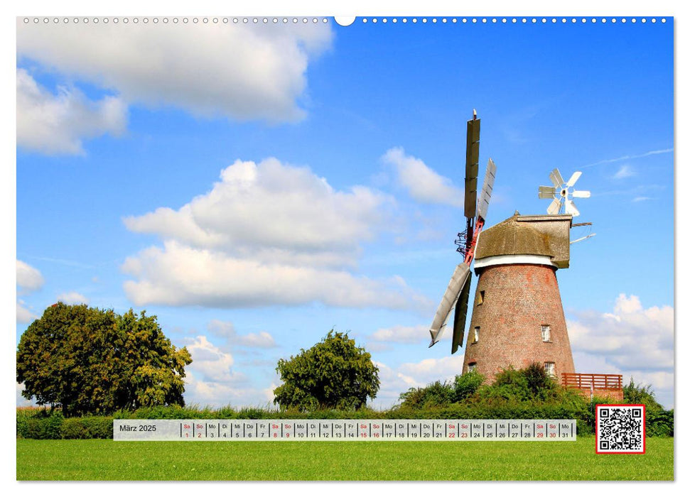 Die schönsten Windmühlen am Niederrhein (CALVENDO Wandkalender 2025)