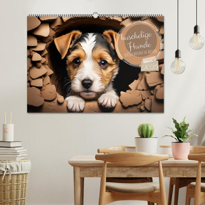 Kuschelige Hunde - kleine Herzensbrecher in Aktion (CALVENDO Wandkalender 2025)