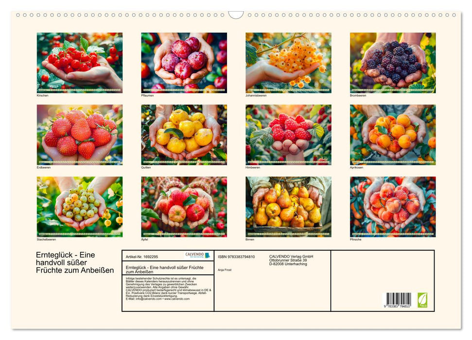 Ernteglück - Eine handvoll süßer Früchte zum Anbeißen (CALVENDO Wandkalender 2025)