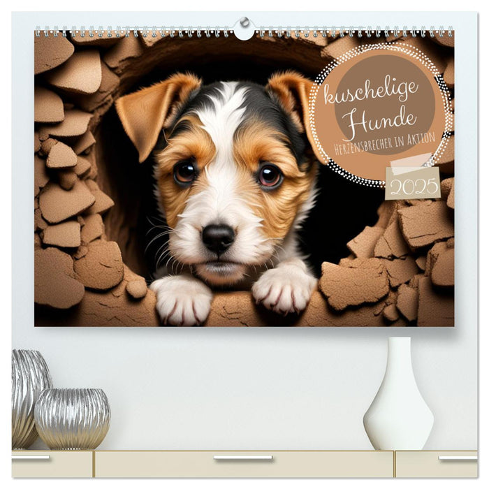 Kuschelige Hunde - kleine Herzensbrecher in Aktion (CALVENDO Premium Wandkalender 2025)