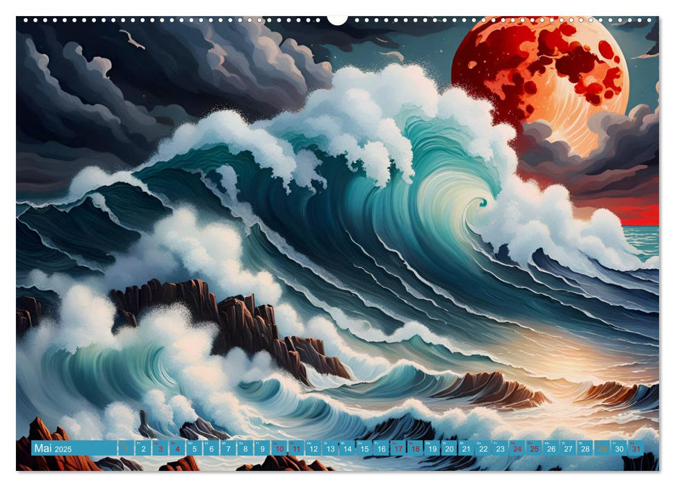 Stürmische Wellen (CALVENDO Premium Wandkalender 2025)