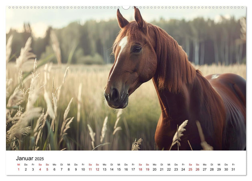 Wilde Mähnen: Ein Jahr mit Pferden (CALVENDO Wandkalender 2025)