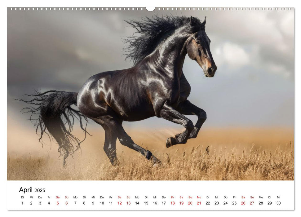 Wilde Mähnen: Ein Jahr mit Pferden (CALVENDO Wandkalender 2025)