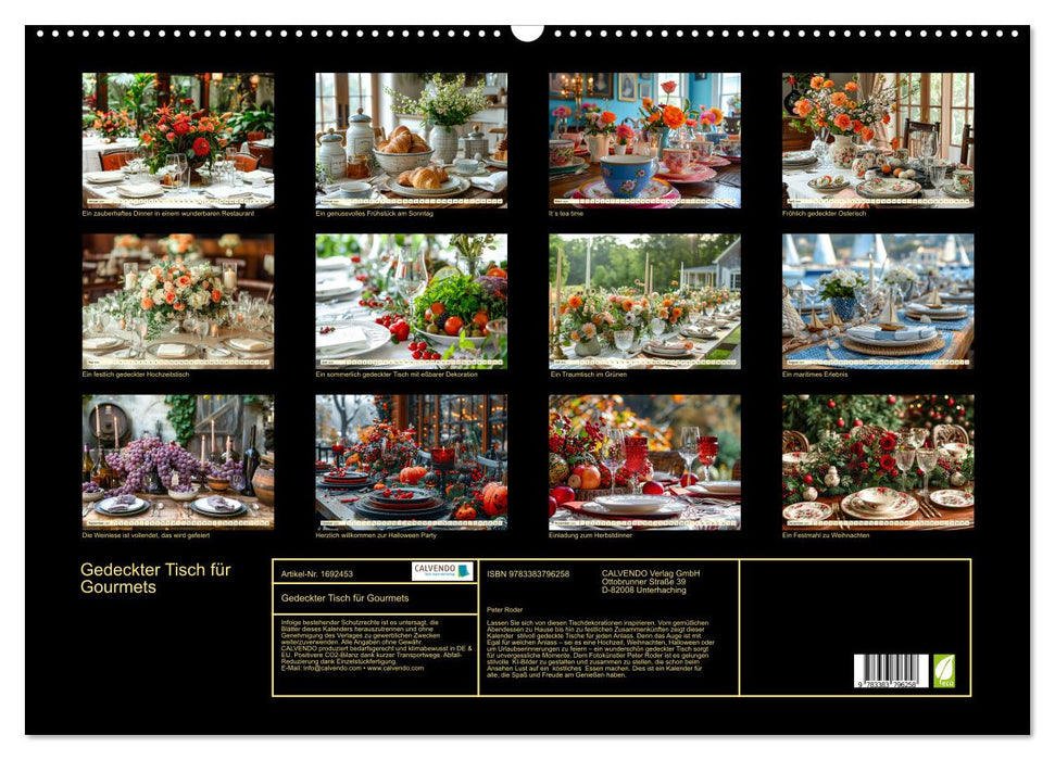 Gedeckter Tisch für Gourmets (CALVENDO Wandkalender 2025)