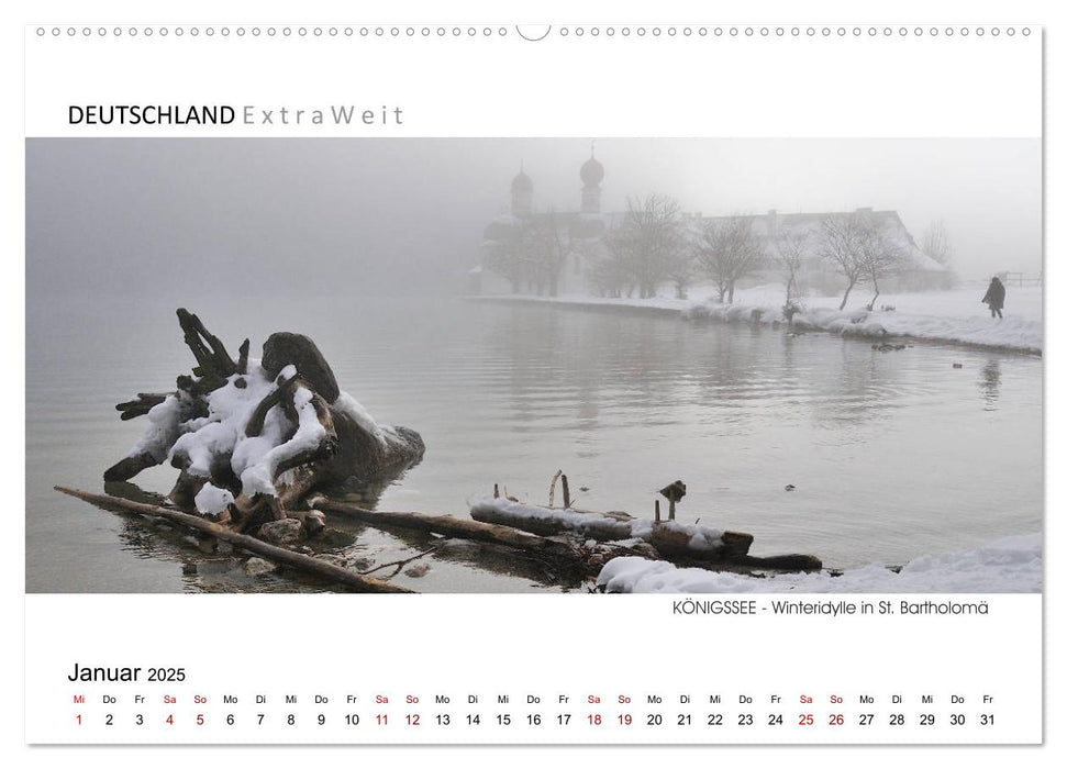 Weißblaue Impressionen vom KÖNIGSSEE Panoramabilder (CALVENDO Wandkalender 2025)