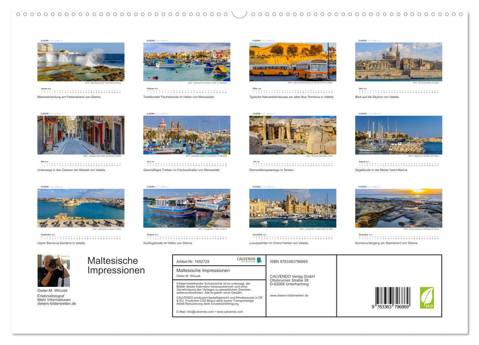 Impressions maltaises (Calendrier mural CALVENDO Premium 2025) 