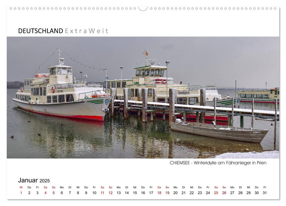 Weißblaue Impressionen vom Chiemsee (CALVENDO Wandkalender 2025)