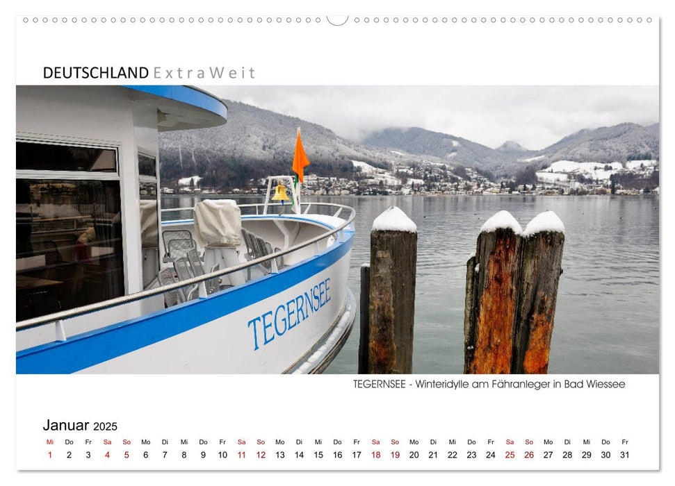 Weißblaue Impressionen vom Tegernsee (CALVENDO Premium Wandkalender 2025)
