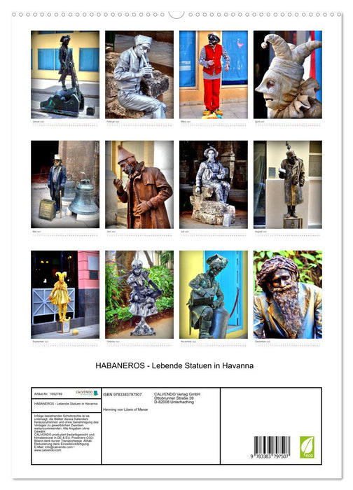HABANEROS - Statues vivantes à La Havane (Calvendo Premium Wall Calendar 2025) 