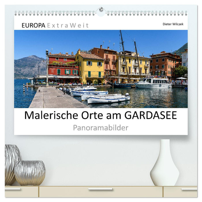 Malerische Orte am GARDASEE - Panoramabilder (CALVENDO Premium Wandkalender 2025)