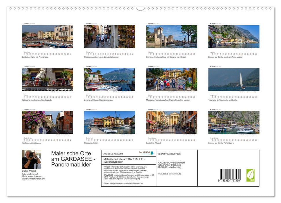 Lieux pittoresques du LAC DE GARDE - images panoramiques (Calendrier mural CALVENDO Premium 2025) 