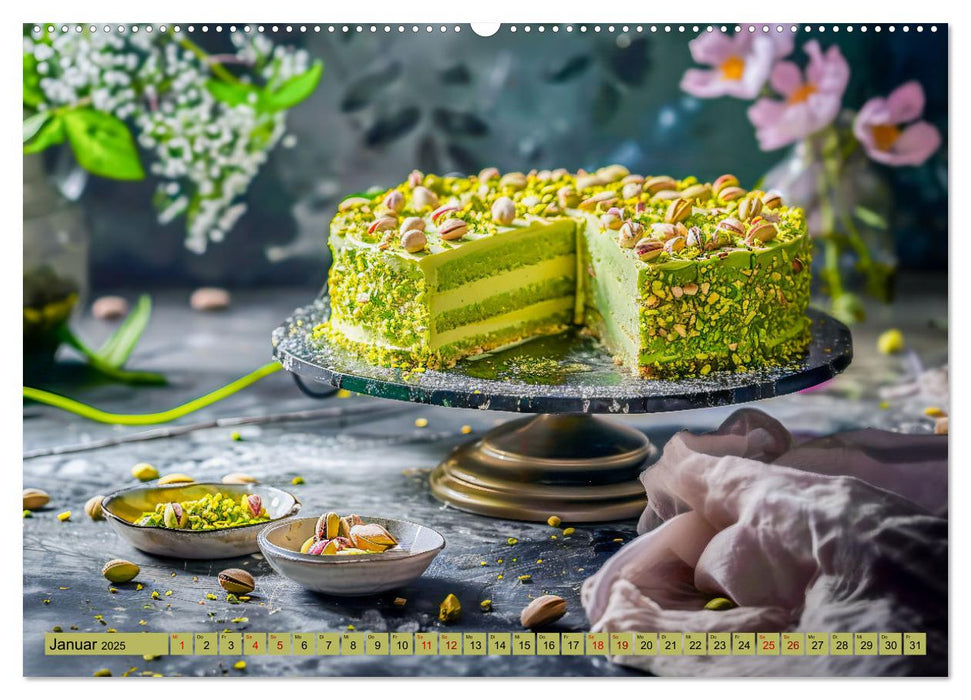 Süße Torten - Cremige Köstlichkeiten für Naschkatzen (CALVENDO Premium Wandkalender 2025)
