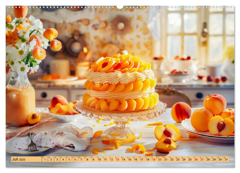 Süße Torten - Cremige Köstlichkeiten für Naschkatzen (CALVENDO Premium Wandkalender 2025)